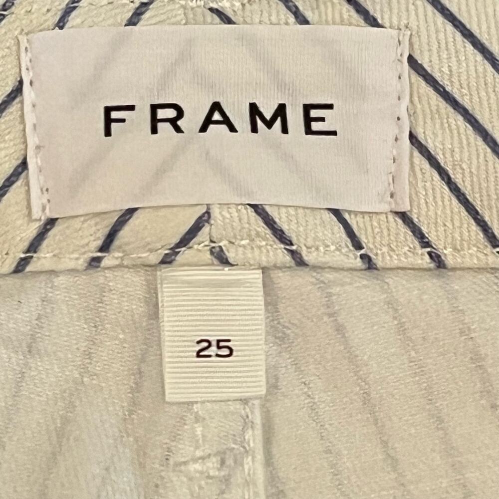 FRAME LE CROP MINI BOOT‎ PINSTRIPE JEANS IN COBALT MULTI NWT WOMEN'S SIZE 25 - Picture 10 of 16